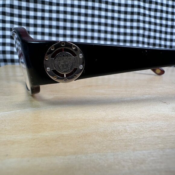 Versace Made in Italy MOD 3111 Rectangle Logo Eyeglasses Frames Black - Picture 4 of 6